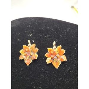 Coro Vintage Leaf Earrings